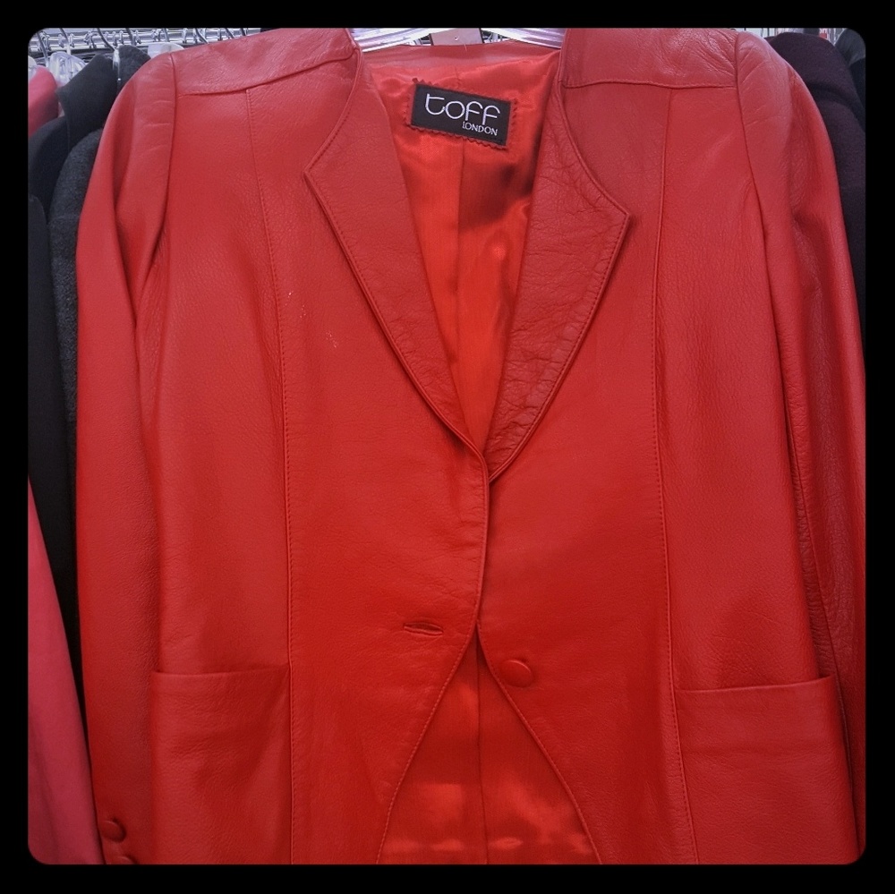 Fitted Red Leather Jacket